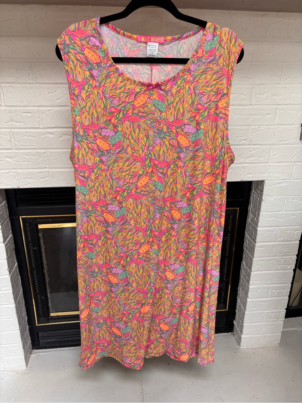 Sleeveless Floral-Print Nightgown by SOLE SURF - Pink & Yellow